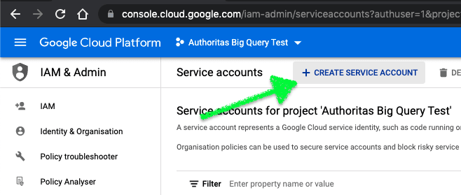 Create a Google Service Account